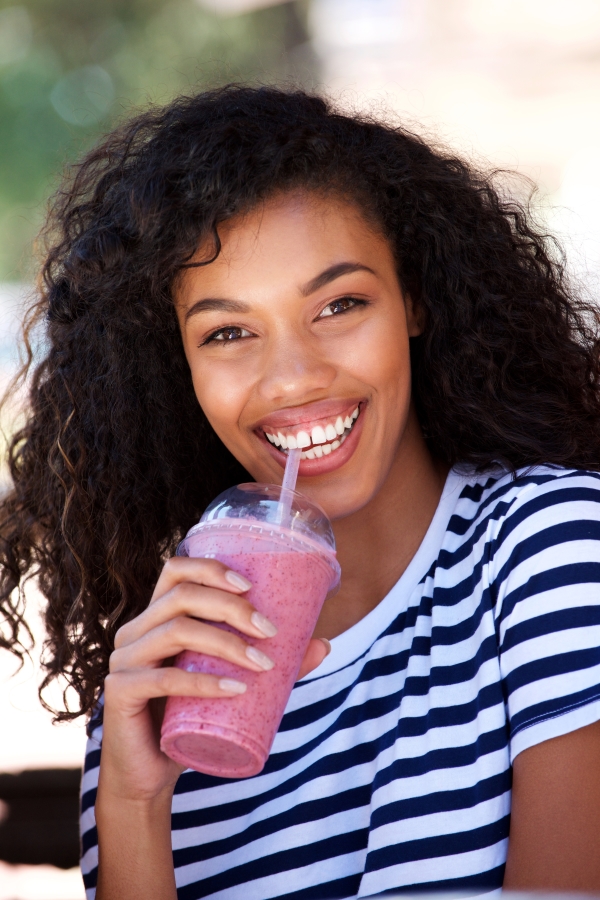 Girl with smoothie